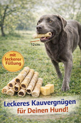 10 x gefüllte Kaurollen Hundesnack Schinken Füllung Kausnack Rinderhaut Nobby