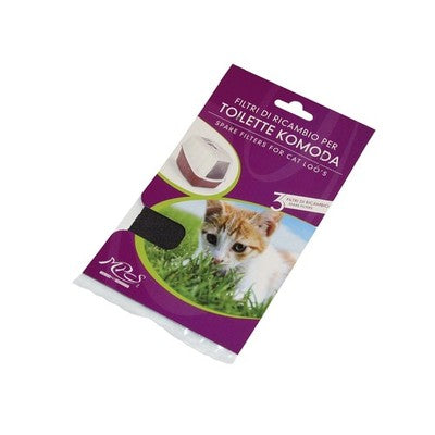 Nobby Ersatz Aktivkohle-Filter 3er Pack Aktivkohlematte Katzenklo Komoda Katze