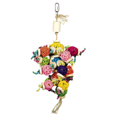 Nobby Käfigspielzeug Vogelspielzeug Papageie Großsittiche 37x18cm Geflechtbälle