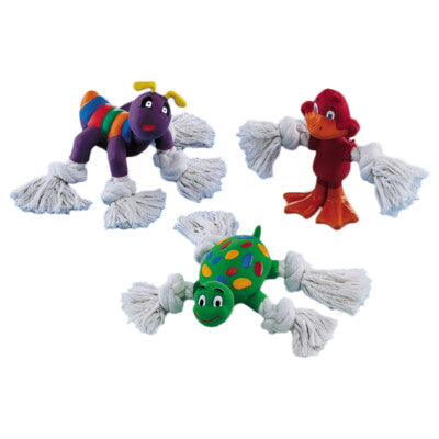 Nobby Latex Tier mit Seil 12-14cm quietschend Hundespielzeug Spielzeug Hund