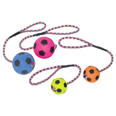 Nobby Moosgummi Fußball mit Seil Ball Hundespielzeug Spielzeug Hund