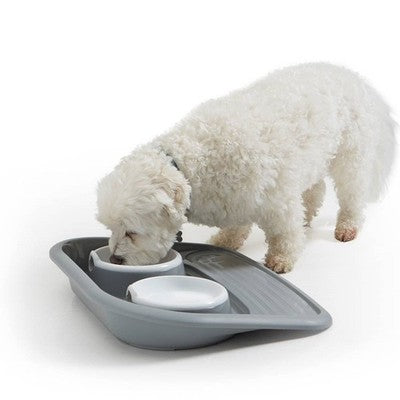 Nobby Dinner-Set Futterstation „Butler“ Kunststoff Futterbar Hund Katze Napf