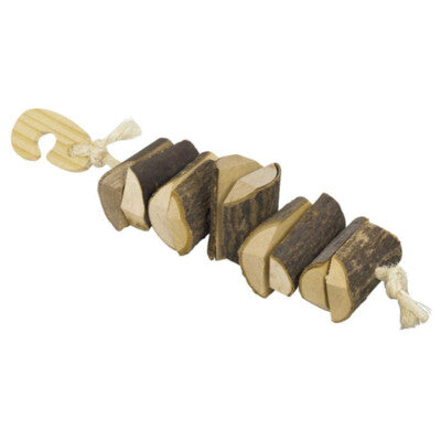 Nobby Knabber Holzkette 25cm Nager Spielzeug Naturmaterial Hase Meerschweinchen