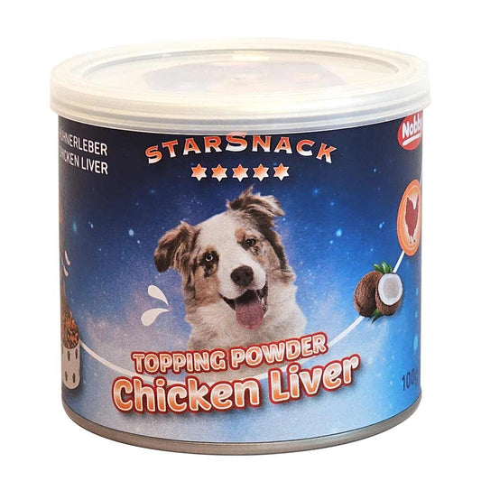 Nobby Hunde Topping Powder Puder mit Hähnchenleber Geschmack 100g Leckerli Snack