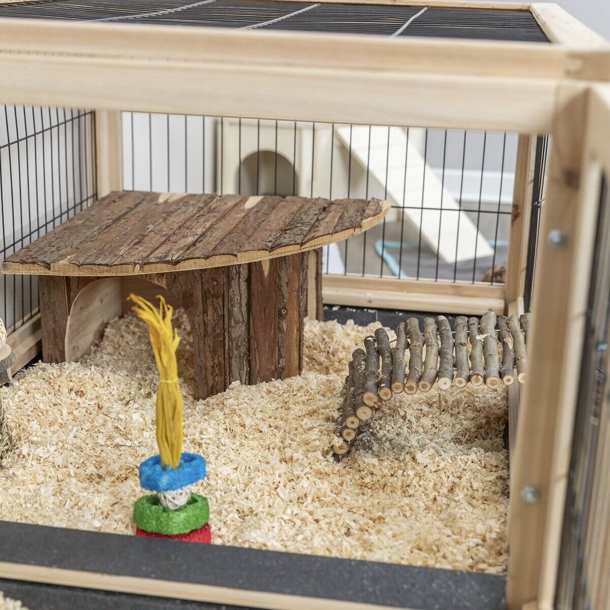 Trixie Indoor Gehege für Nager Meerschweinchen Kaninchen 150 × 50 × 60 cm Rollen