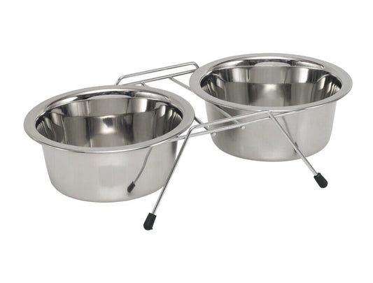Nobby  Napfstaender DOUBLE DINERinkl. 2 Naepfen; 13,5 cm 0,35 ltr.