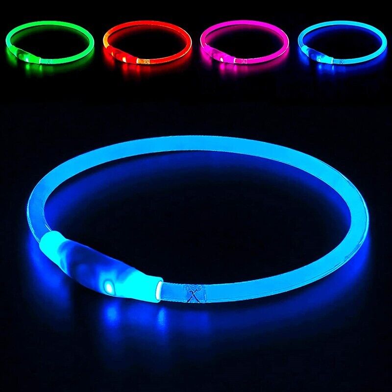 LED Leuchthalsband Leuchtring Leuchtband Light Band USB kürzbar Silikon bis 70cm