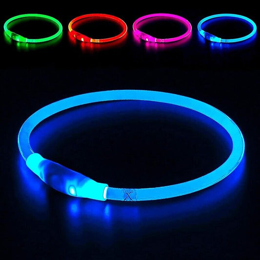LED Leuchthalsband Leuchtring Leuchtband Light Band USB kürzbar Silikon bis 70cm