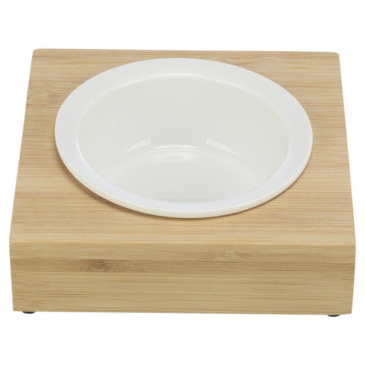 Trixie Keramiknapf weiß/natur Katze 0,25l Napf Bambus rutschfest