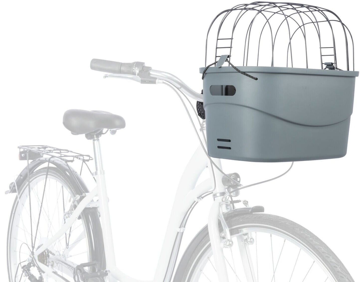 Trixie Hunde Front Fahrradkorb mit Gitter bis 5kg Grau (13096) Schnellfixierung
