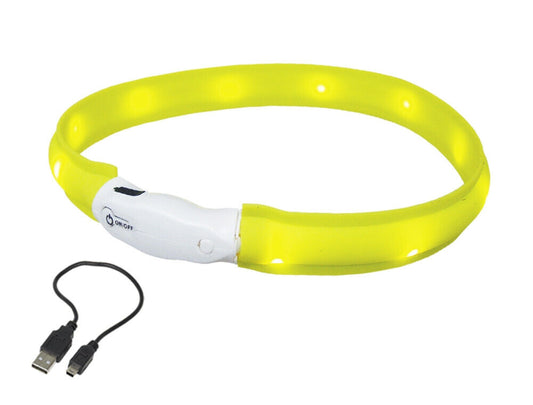 Nobby  LED Leuchtband breit "VISIBLE"gelb S: 25 mm, 40 cm Hund Dog