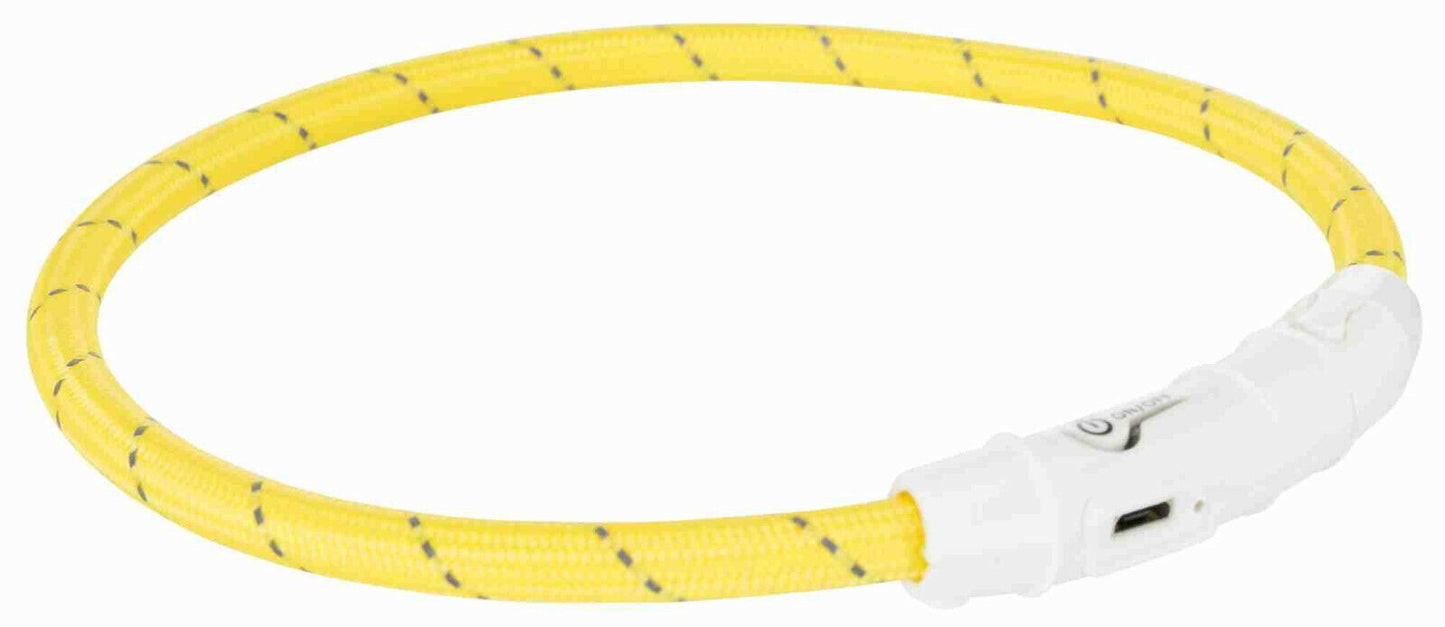 Trixie LED Leuchthalsband Leuchtring Leuchtband Light Band USB kürzbar Silikon