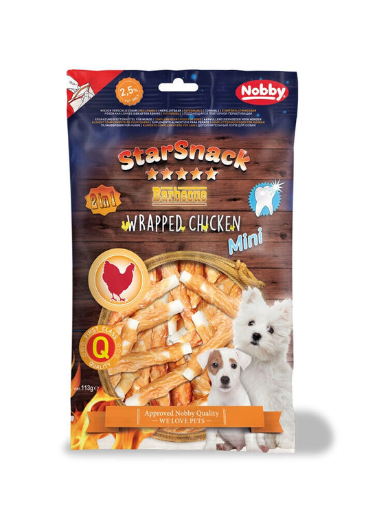 Nobby  StarSnack Barbecue MINI Wrapped Chicken 113 g Hund Dog Snack Leckerlie