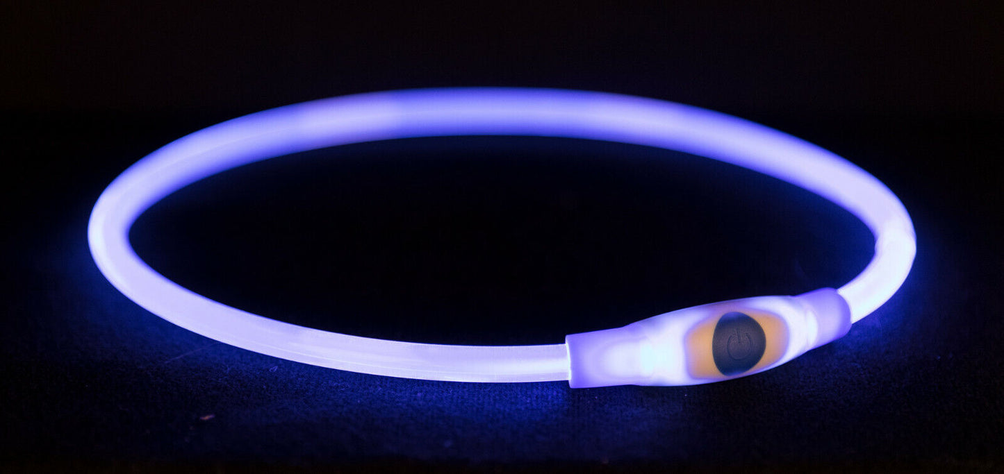 Trixie LED Leuchthalsband Leuchtring Leuchtband Light Band USB kürzbar Silikon