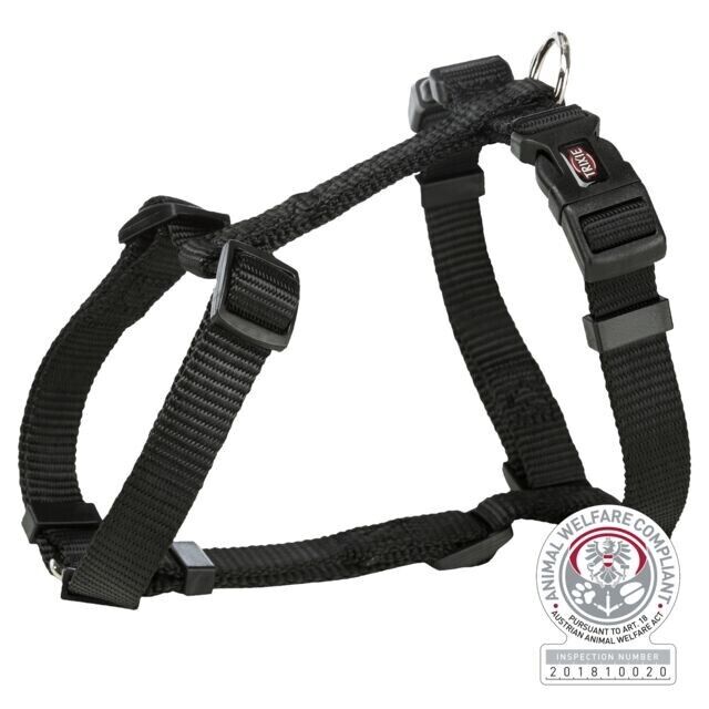 Trixie Premium Hunde H-Geschirr schwarz Hunde Dog