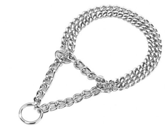 Halsband Hundekette KETTENHALSBAND 2 / 3 reihig verchromt Zugstopp Würger NOBBY