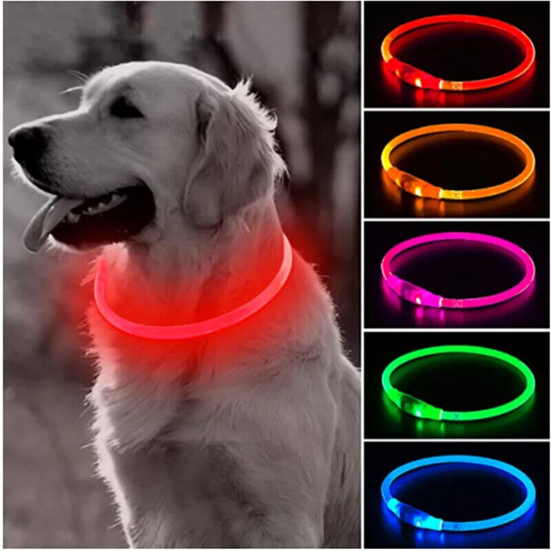LED Leuchthalsband Leuchtring Leuchtband Light Band USB kürzbar Silikon bis 70cm