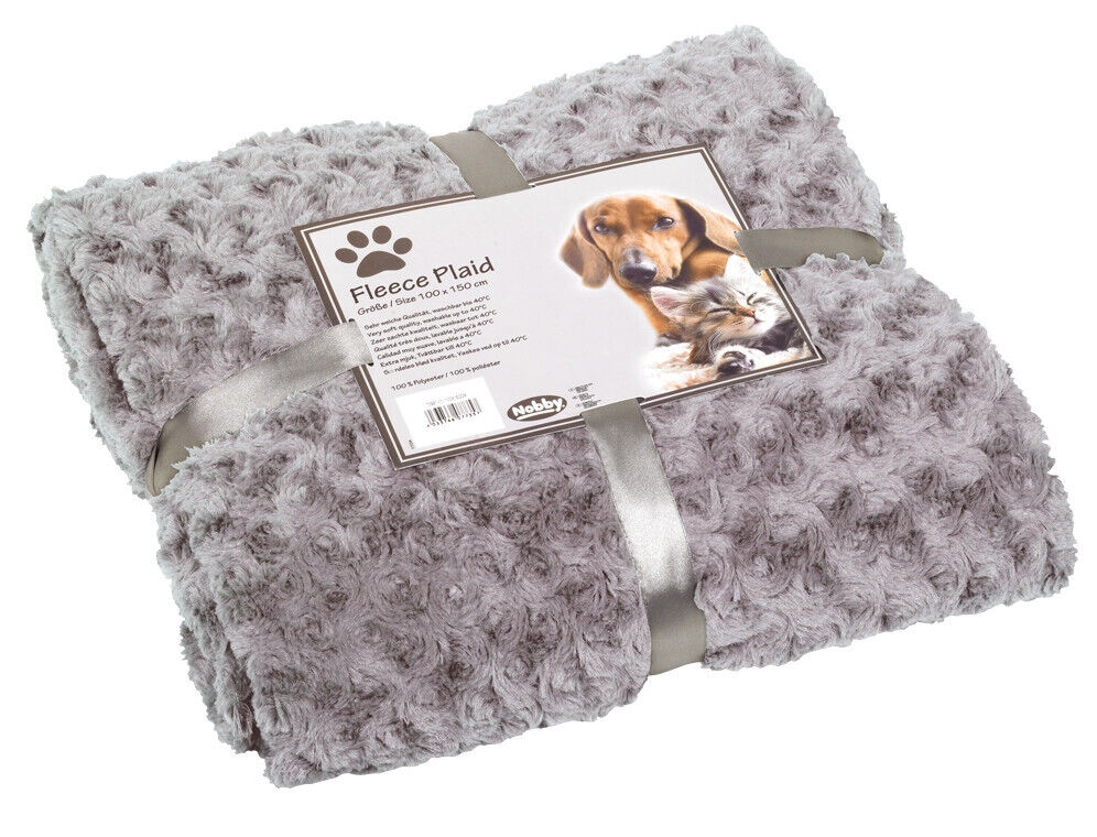 Nobby Fleece Plaid SUPER SOFT hellgrau M 100 x 150 cm Decke Hundedecke Hund Dog