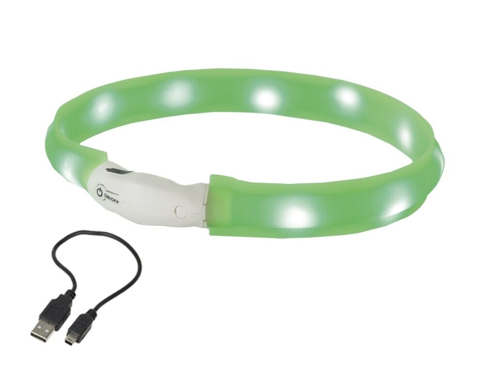 Nobby LED Leuchthalsband VISIBLE S/M/L Silikon Leuchtband Hund zuschneidbar