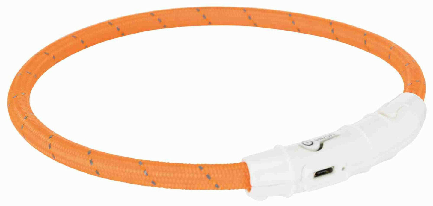 Trixie LED Leuchthalsband Leuchtring Leuchtband Light Band USB kürzbar Silikon