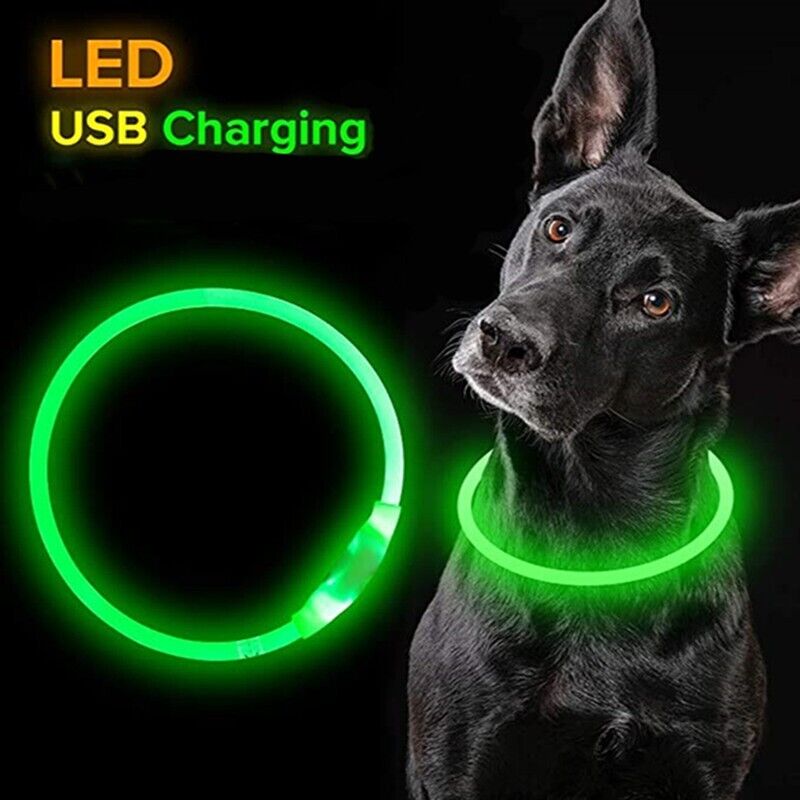 LED Leuchthalsband Leuchtring Leuchtband Light Band USB kürzbar Silikon bis 70cm