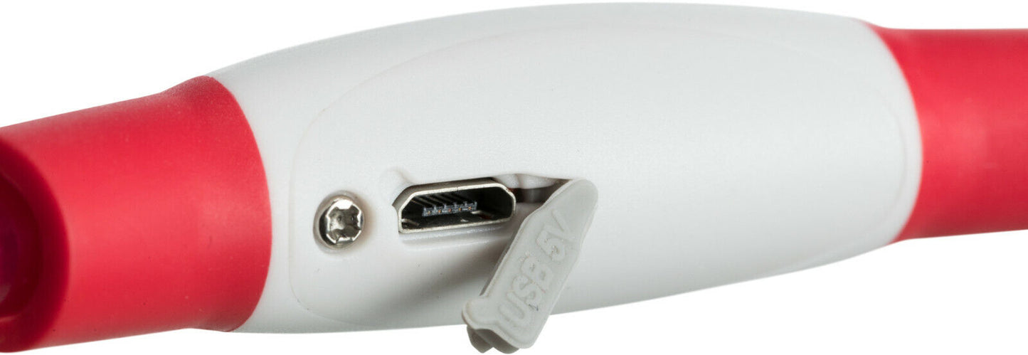 Trixie LED Leuchthalsband Leuchtring Leuchtband Light Band USB kürzbar Silikon