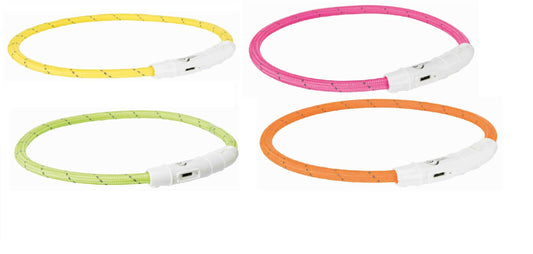 Trixie LED Leuchthalsband Leuchtring Leuchtband Light Band USB kürzbar Silikon