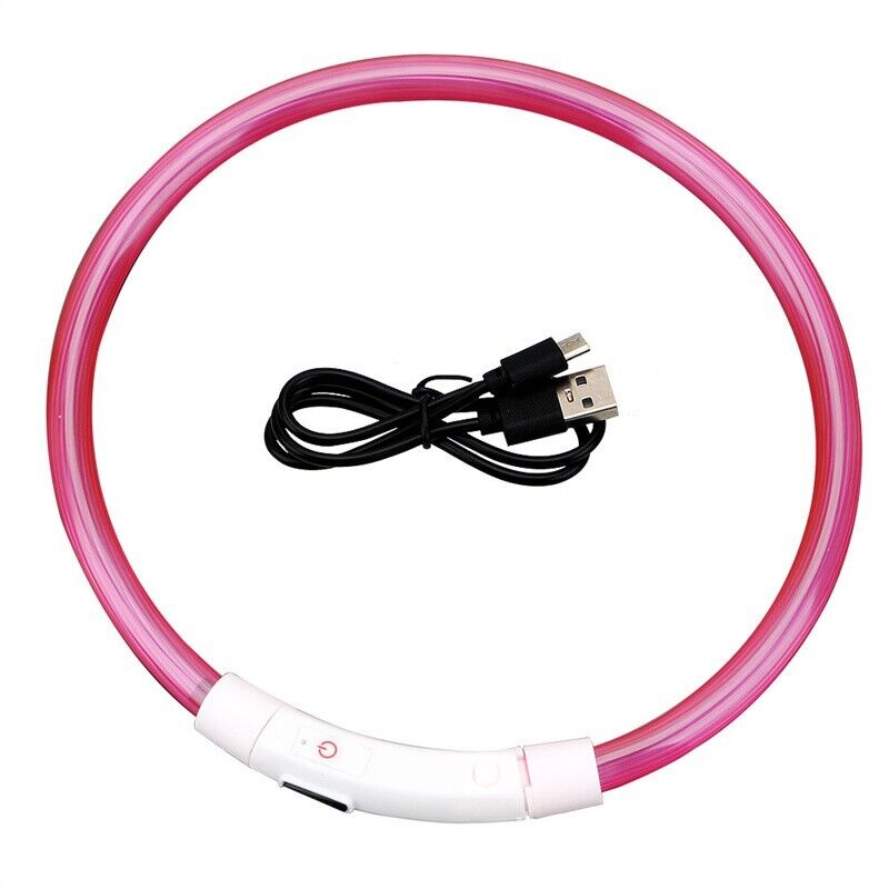 LED Leuchthalsband Leuchtring Leuchtband Light Band USB kürzbar Silikon bis 70cm