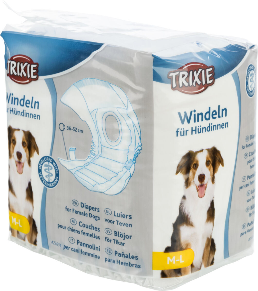 Trixie Windel Hund Hundewindeln Hündinnen Klebeverschluss Läufigkeit Inkontinenz