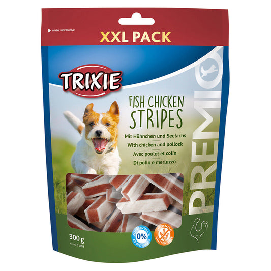 Trixie Premio Hühnchen & Seelachs Stripes 300 g, Hundesnack, Leckerlie Hund Dog*