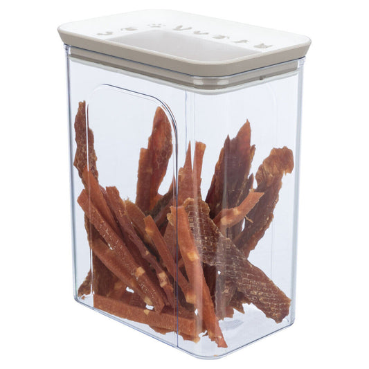 Trixie Futter- und Snackdose 2,2 L transparent/weiß für Hunde Katzen Leckerlies