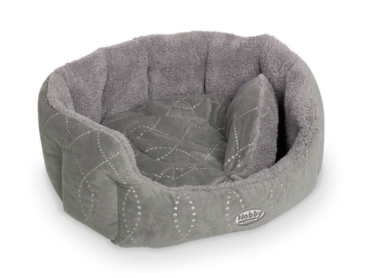 Nobby  Komfort Bett oval "CENO"grau / grau 86 x 70 x 24 cm Hund K�rbchen