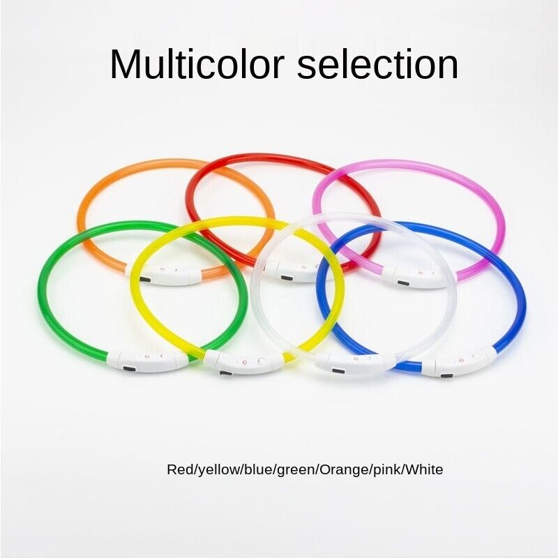 LED Leuchthalsband Leuchtring Leuchtband Light Band USB kürzbar Silikon bis 70cm