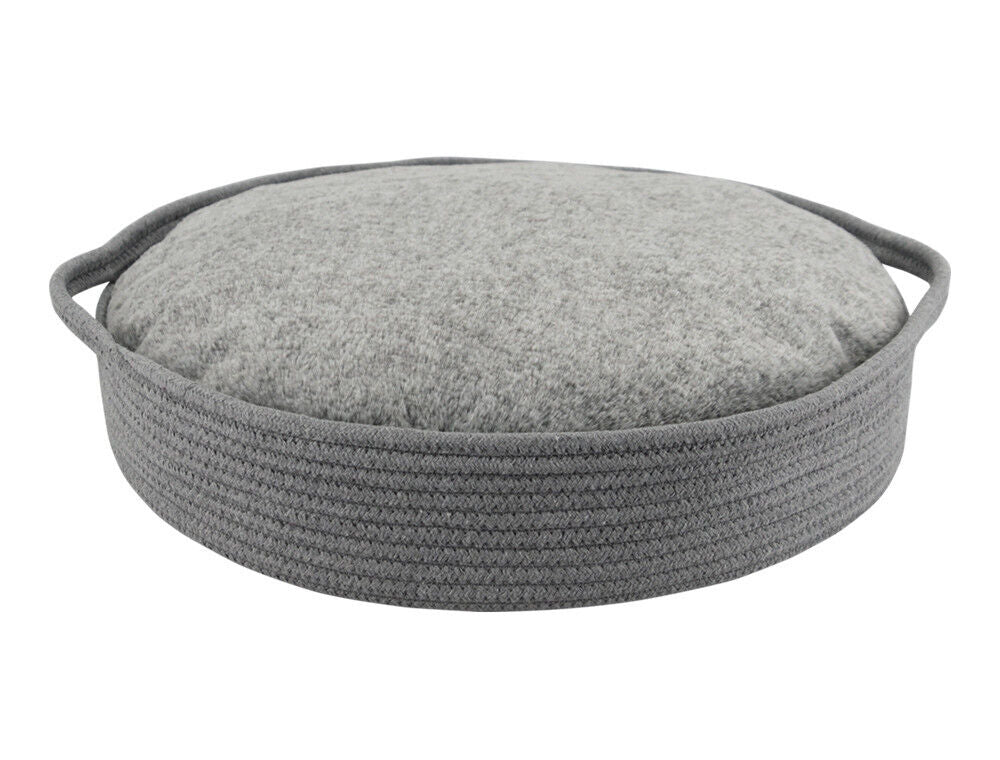 Nobby Korb mit Plueschkissen rund "NOLA"grau 45 x 10 cm Hund Katze Bett