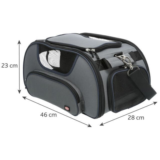 Trixie Airline Tasche Wings grau blau bis 20kg Flugreisetasche Hund Urlaub