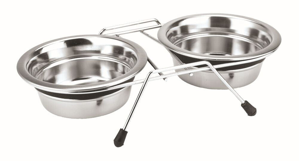 Nobby Doppelnapf Edelstahl "SILENT DINER"inkl. 2 Naepfen 2 x 21,0 cm 1,50 ltr.