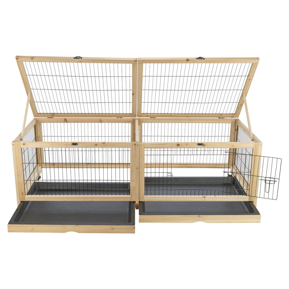 Trixie Indoor Gehege für Nager Meerschweinchen Kaninchen 150 × 50 × 60 cm Rollen