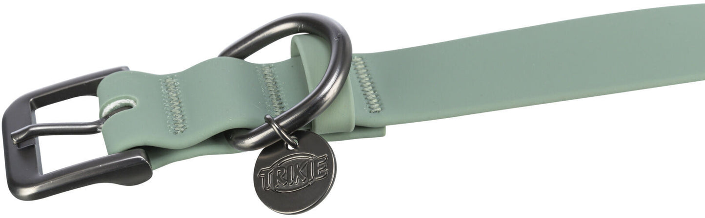 Trixie CityStyle Halsband Hund Dog Gurtband PVC-Ummantelung salbei