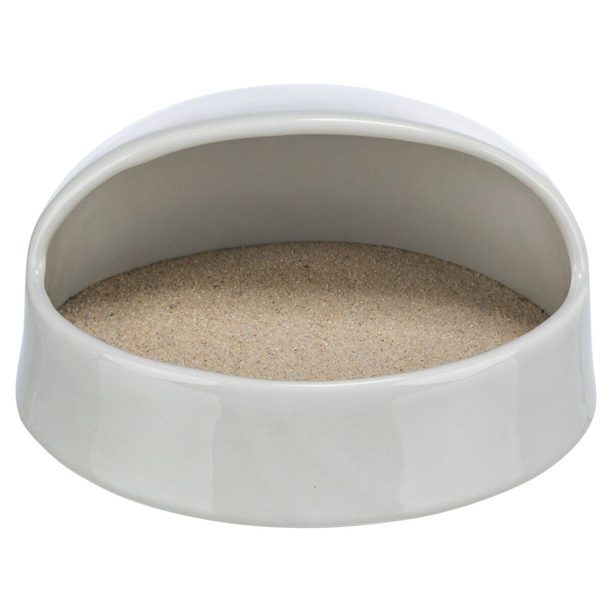 Trixie Sandbad grau für Nager Hamster Pflege Sand Keramik Schüssel