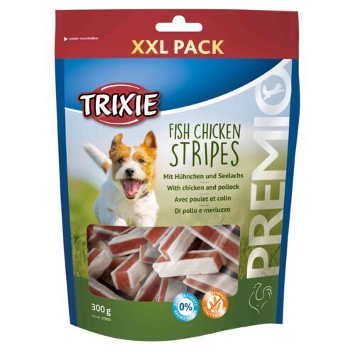 Trixie PREMIO Hund Snack Fish Chicken Stripes, XXL Pack 300 g