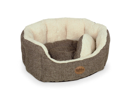 Nobby  Komfort Bett oval "ALBA"braun 86 x 70 x 24 cm Hund Körbchen