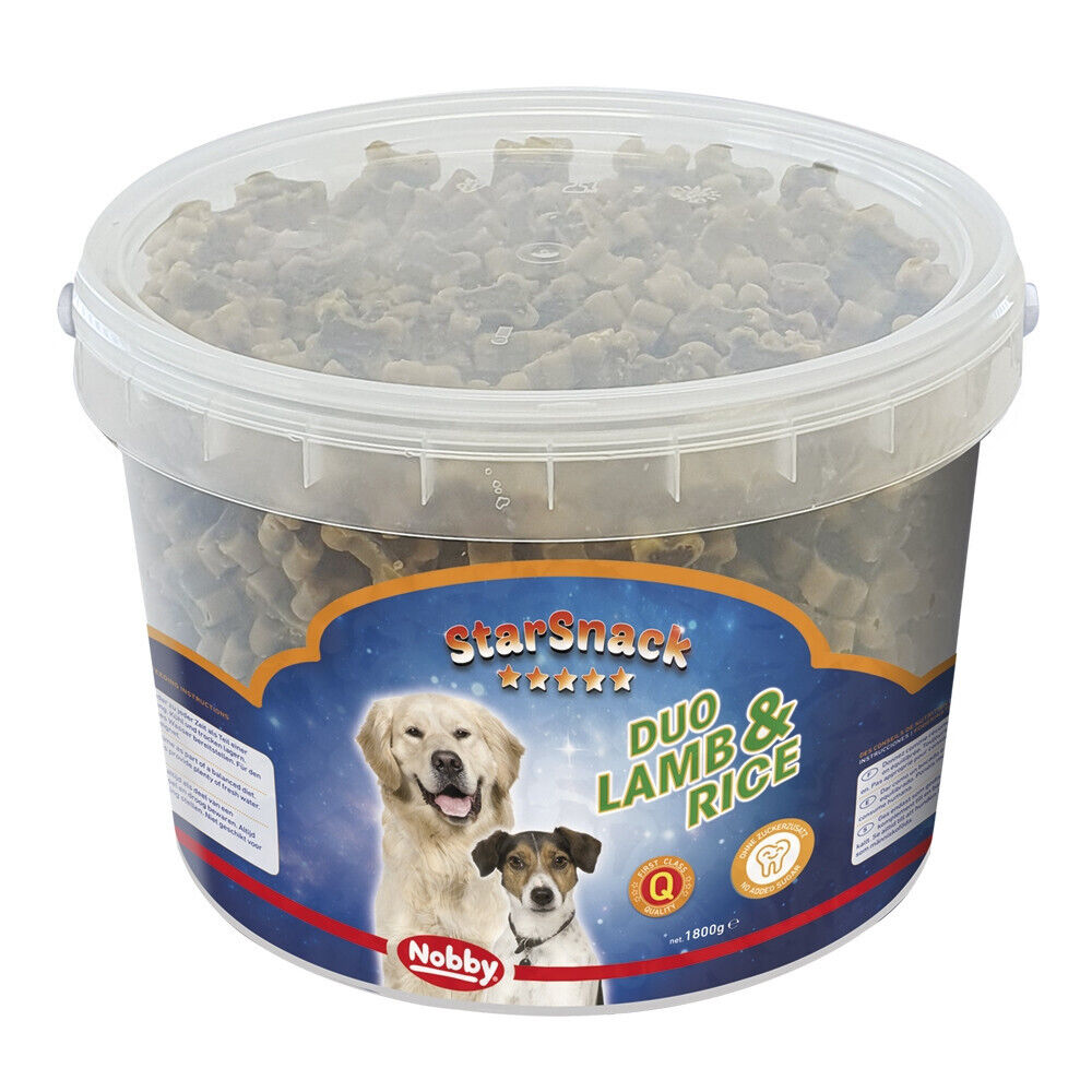 Nobby StarSnack "Duo Lamb & Rice"Eimer 1,800 g Hudn Dog Snack leckerlie
