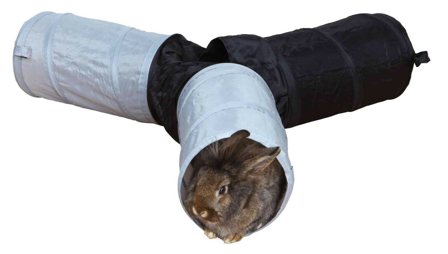 Trixie Kuscheltunnel Nager Meerschweinchen Zwergkaninchen 4 Eingängen 18 × 47
