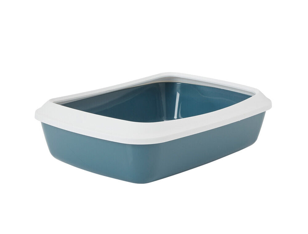 Nobby Katzentoilette mit Rand Iriz steinblau 42 x 30,5 x 10 cm Katze Cat WC