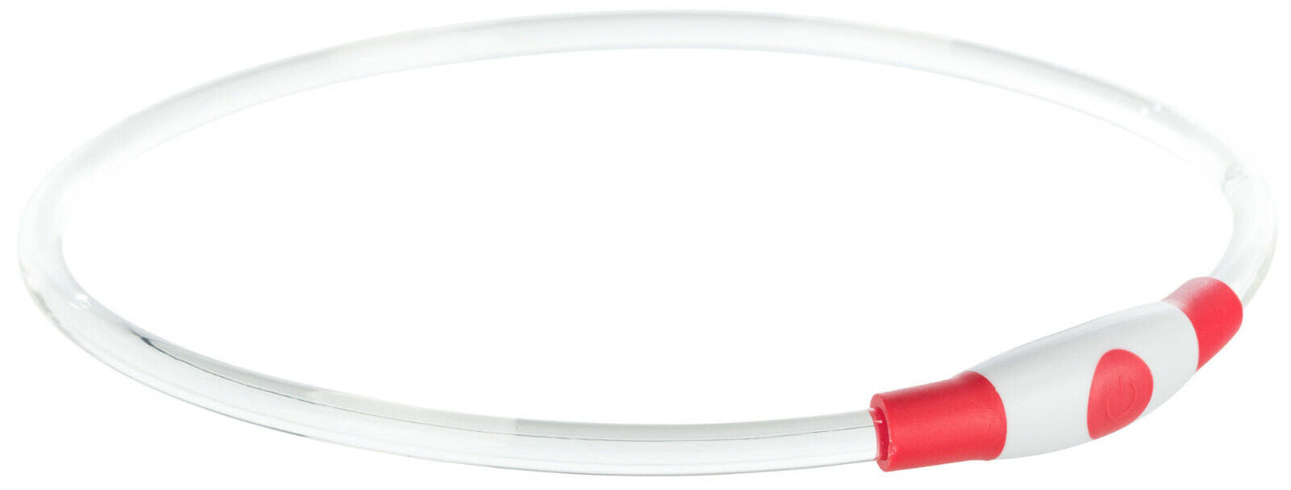 Trixie LED Leuchthalsband Leuchtring Leuchtband Light Band USB kürzbar Silikon