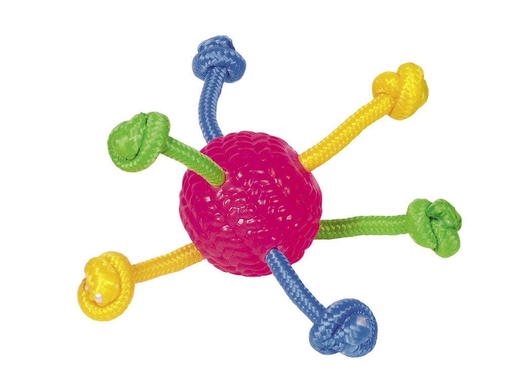 Nobby TPR Ball mit Spielseilen 8 cm Hund Spielzeug Kauen schwimmt