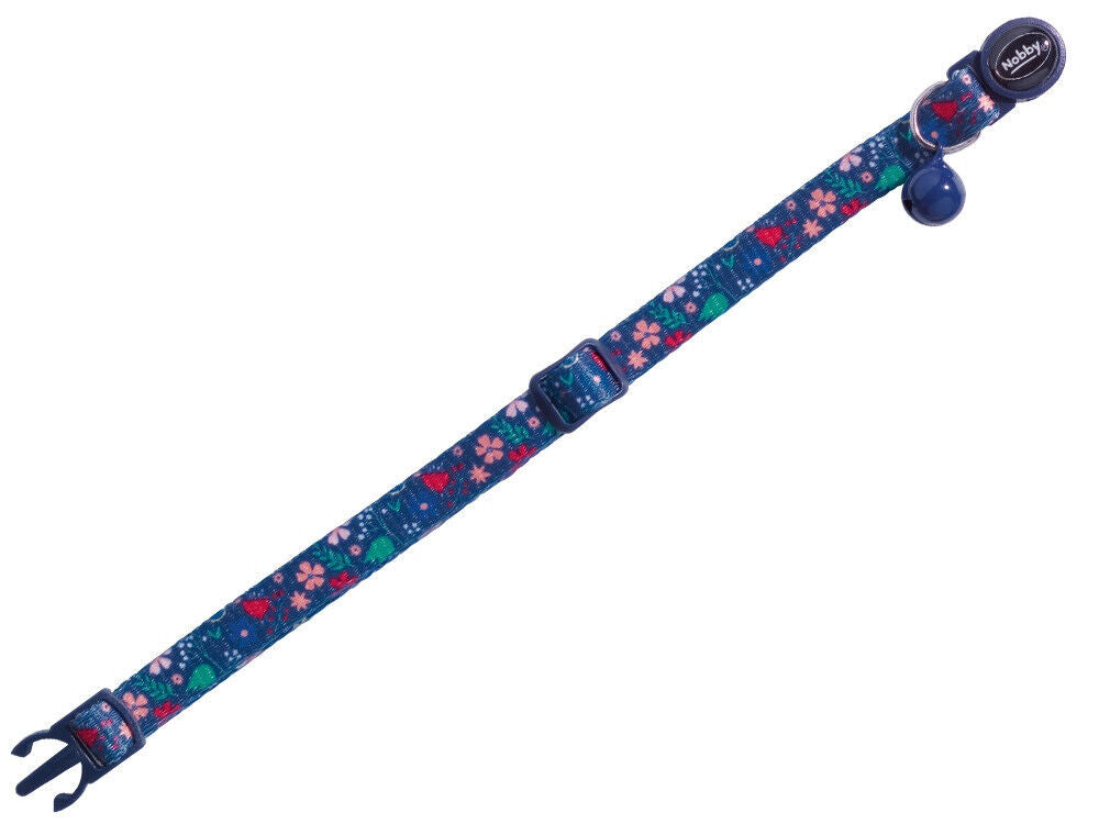 Nobby Katzenhalsband "Flower Dark Blue" Katze Cat Halsband Nylon