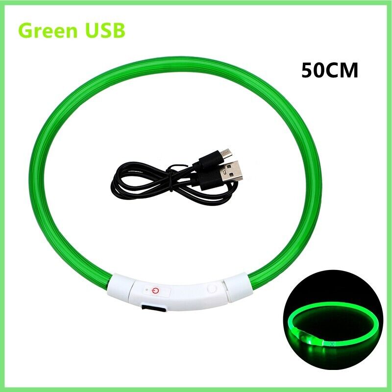 LED Leuchthalsband Leuchtring Leuchtband Light Band USB kürzbar Silikon bis 70cm