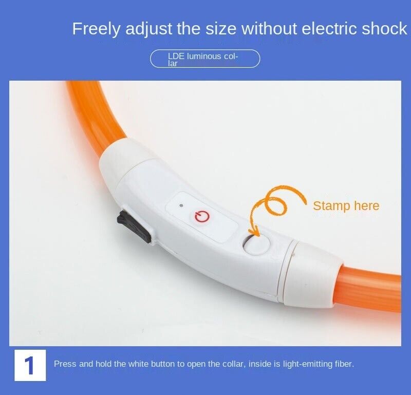LED Leuchthalsband Leuchtring Leuchtband Light Band USB kürzbar Silikon bis 70cm