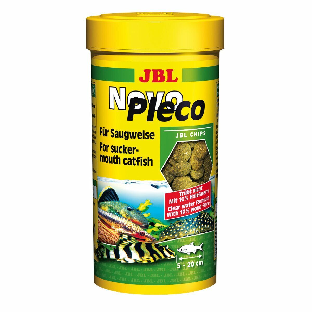JBL Novo Pleco 250ml mit 10 % Holzfasern Cellulose Saugwels Futtertabletten